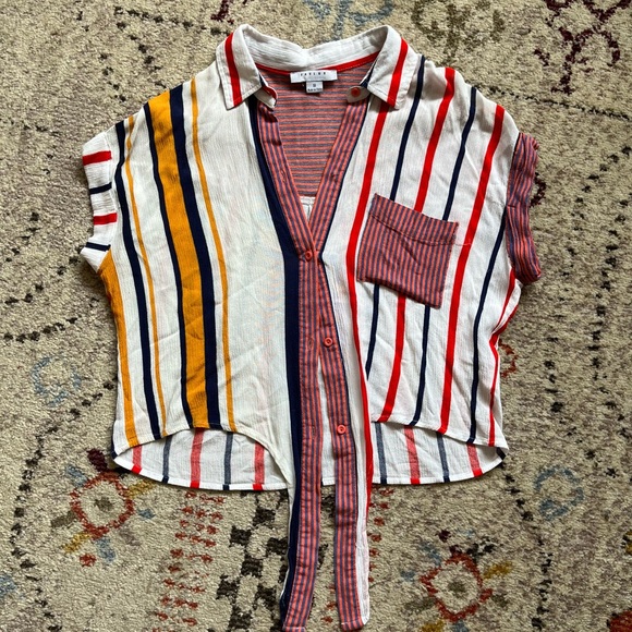 Colorful striped button down top size S - Picture 1 of 5